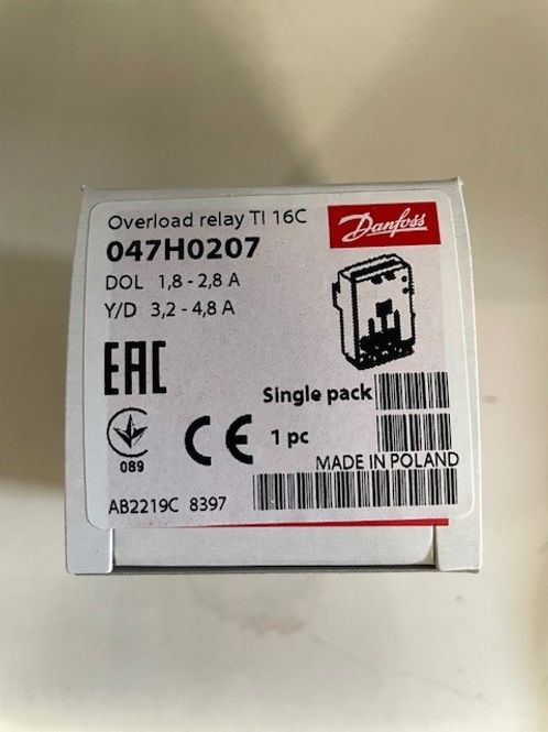 Hovedbilde Termisk relé, 1,8 - 2,8 Amp.