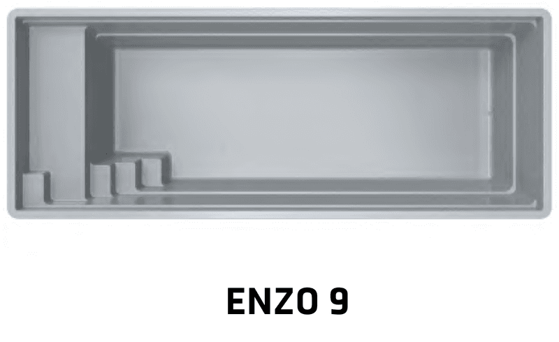Enzo 9 glassfiber svømmebasseng